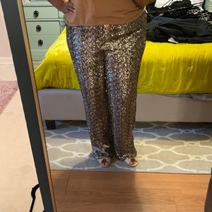 Gold sequin pants size 20. ELOQUII